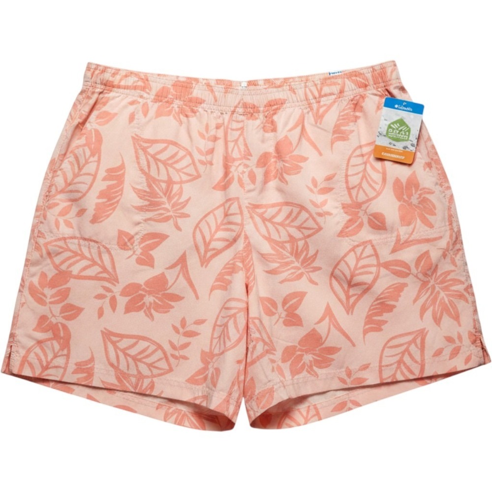 Columbia Sandy River Printed Short III Peach Tropical Leaf Omni-Shield 2X